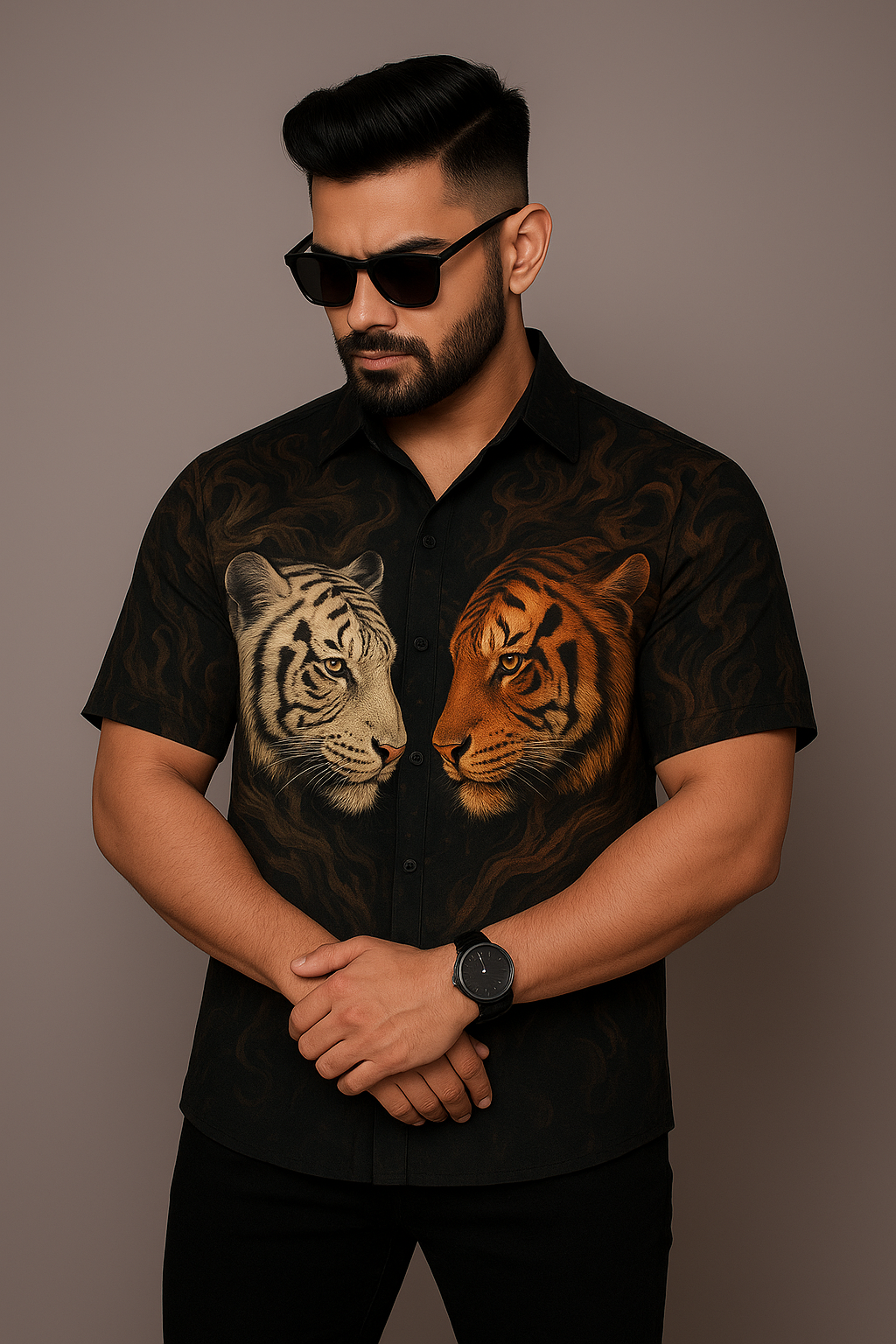 FACE-OFF CUBAN SHIRT - Tiger