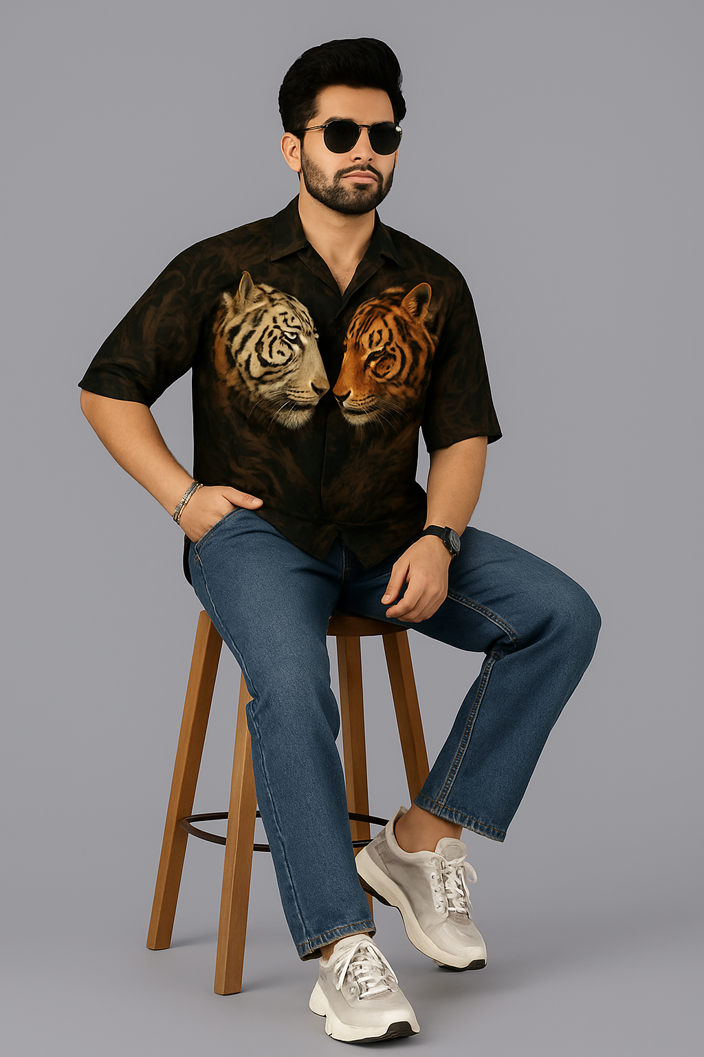 FACE-OFF CUBAN SHIRT - Tiger